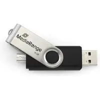 MediaRange MR932-2 USB flash drive 32 GB USB Type-A / Micro-USB 2.0 Zwart, Zilver