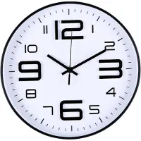 HomeShopXL HSXL Wandklok - 30 cm - Stil Quartz Uurwerk - Zwart / Wit - HSM002 - Analoog