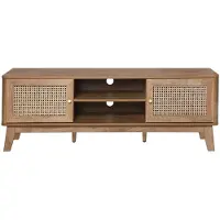 CALICOSY - TV-meubel 2 Deuren in Rotanvlechtwerk L140 cm - PALMO