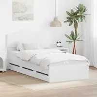 vidaXL Bedframe met lade met opslag Wit 100 x 200 cm Ingenieurshout