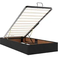 vidaXL Bedframe met matras 2 st Zwart Fluweel