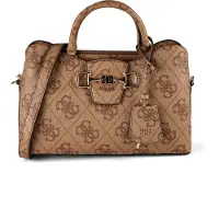 GUESS Handtas 'Janie Logo Girlfriend Satchel' lichtbruin