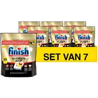 Finish Aanbieding: Powerball Ultimate Plus Vaatwastabletten Lemon (7 zakken - 168 vaatwasbeurten)