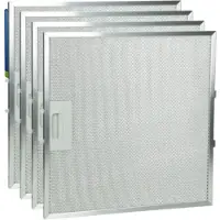 Alapure 4x Metaalfilter voor Bauknecht 481248058144 320x320x10mm