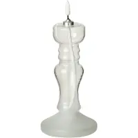 J-Line kaars - glas - transparant - LED lichtjes