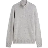 Tommy Hilfiger Lambswool Zip Mock Light Grey Heather Maat: XXL | Coltruien Outlet | Heren | Grijs