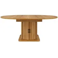 STILVORA Uitschuifbare Eettafel - Rond Naar Ovaal Met Lade - Voor Keuken En Woonkamer - MDF - 118-158x118x76 cm - Zwartbruin