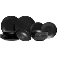 Tavola Studio Serviesset Black Tie 18-delig / 6 personen - 6 ontbijt/dessertborden, 6 diepe borden en 6 dinerborden