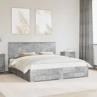 vidaXL Bedframe met lade Beton Grijs 180 x 200 cm Bewerkt hout