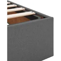 vidaXL Bedframe met matras 2 st Dim Grijs Stof