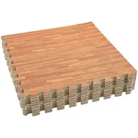 vidaXL Zwembadbodemmatten, 12 stuks, hout, 4,32 m², EVA-schuim