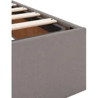 vidaXL Bedframe met matras 2 st Taupe Stof