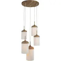 Light & Living 5-lichts hanglamp Dania hout