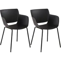 CLP Set van 2 Tuinstoelen Alpena - Met Armleuningen - Weerbestendig - Kunststof/zwart
