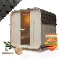 Artsauna Vierkante Barrelsauna Nolvik - Incl. Toebehoren - 180x185 x194 cm