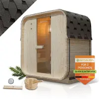 Artsauna Vierkante Barrelsauna Nolvik - Incl. Toebehoren - 120x185x194 cm