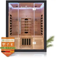 Artsauna Infraroodcabine Helsinki - 150x150x190cm - Dubbele Technologie - 2 tot 3 personen - Zwart
