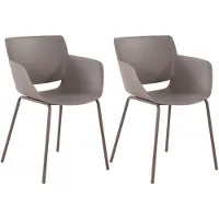 CLP Set van 2 Tuinstoelen Alpena - Met Armleuningen - Weerbestendig - Kunststof/taupe