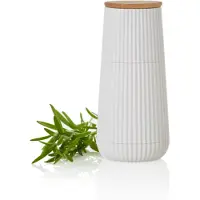 AdHoc Scape Peper- of Zoutmolen – Wit – Handmatig – Keramisch Maalwerk – Verstelbare Molen – Tijdloos Design – 12,3 cm