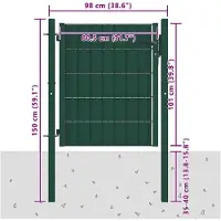 vidaXL Hekpoort PVC en staal 100x100 cm Groen
