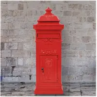 vidaXL Pilaar brievenbus vintage stijl roestbestendig aluminium rood