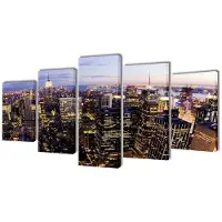 vidaXL Canvas muurdruk set Horizon New York skyline 200 x 100 cm