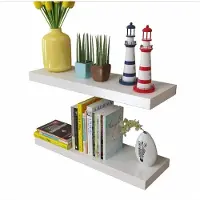 vidaXL Wandplanken MDF zwevend voor boeken/dvd wit 2 st