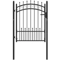 vidaXL - Poort - met - speerpunten - 100x125 - cm - staal - zwart