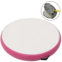 vidaXL Gymnastiekmat met pomp opblaasbaar 100x100x15 cm PVC roze