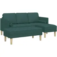 vidaXL Bankstel 2 st Donkergroen Polyester