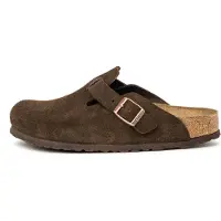 Birkenstock Klompen Boston Soft Footbed Suede Leather voor Dames