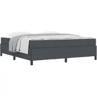 vidaXL Bedframe met matras Donkergrijs 180 x 200 cm Stof