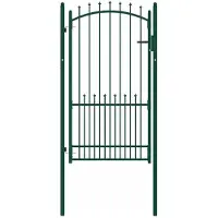 vidaXL | Hekdeur met spijkers | Groen 100 x 175 cm Poedergecoat staal