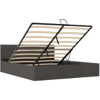 vidaXL Bedframe met hydraulische opslag stof donkergrijs 160x200 cm