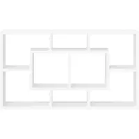 vidaXL Wandschap 8 vakken hoogglans wit