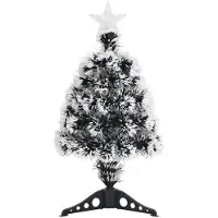 vidaXL Kerstboom met LED 64 cm glasvezel groen en wit
