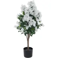 MCW Kunstsering -Q87, decoratieve kunstsering, kunstboom, kunstplant, voor buiten, polyethyleen, 95x40x40 cm ~ wit
