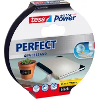 TESA PERFECT 56339-00002-01 Textieltape extra Power Zwart (l x b) 25 m x 19 mm 1 stuk(s)