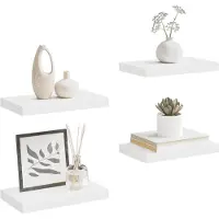vidaXL Wandschappen zwevend 4 st 40x23,5x3,8 cm MDF wit