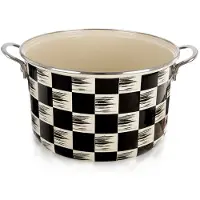 Orion Geëmailleerde pot met schaakbordpatroon, 26 cm, 6,5 l