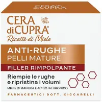 Cera di Cupra NIEUW! Anti-Rughe Quotidiano: onontbeerlijke anti-rimpel dagcrème met Collageen, speciaal voor de huid waarop de eerste rimpels zichtbaar worden. (glazen pot 50ml met spateltje))