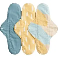 Imse Vimse nachtverband / kraamverband Blue Sprinkle - 3 stuks - wasbaar maandverband Nacht / Night / Super - Geel denim mix