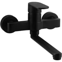 Aquanello Keukenkraan muur zwart met uitloop 15 cm Casa BL-1415-CS