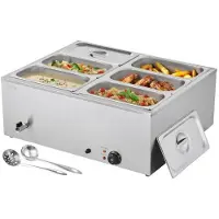Vevor Commerciële Voedselverwarmer 6 x 5 Qt Voedselcontainers (1/3 Maat)