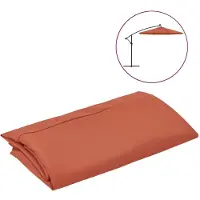 vidaXL Vervangingsdoek voor tuinparasol 350 cm terracottakleurig