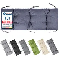 Garronda Bankkussen 140x50 cm – 10 cm dik – Waterafstotend & UV-bestendig – met Banden – Marineblauw GD-AM-Bono