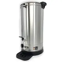 HCB - Professionele Horeca heetwaterdispenser - dubbelwandige heetwatertap met lekbak - 23,6 liter - 230V - RVS / INOX warmwaterdispenser - Gluhweinketel - 41x37x64.5 cm (DxBxH) - 3.60 kg - 1344
