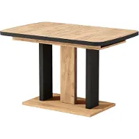 Vicco Eettafel Fenaro Zwart/Eiken 120-160 x 80 cm 2 delen, Model 56586