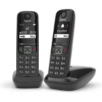 Gigaset Téléphone sans fil AS690 Duo avec répondeur Noir