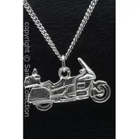 MOOYE ® - Collectie Zilveren Honda Goldwing motor vlak ketting hanger